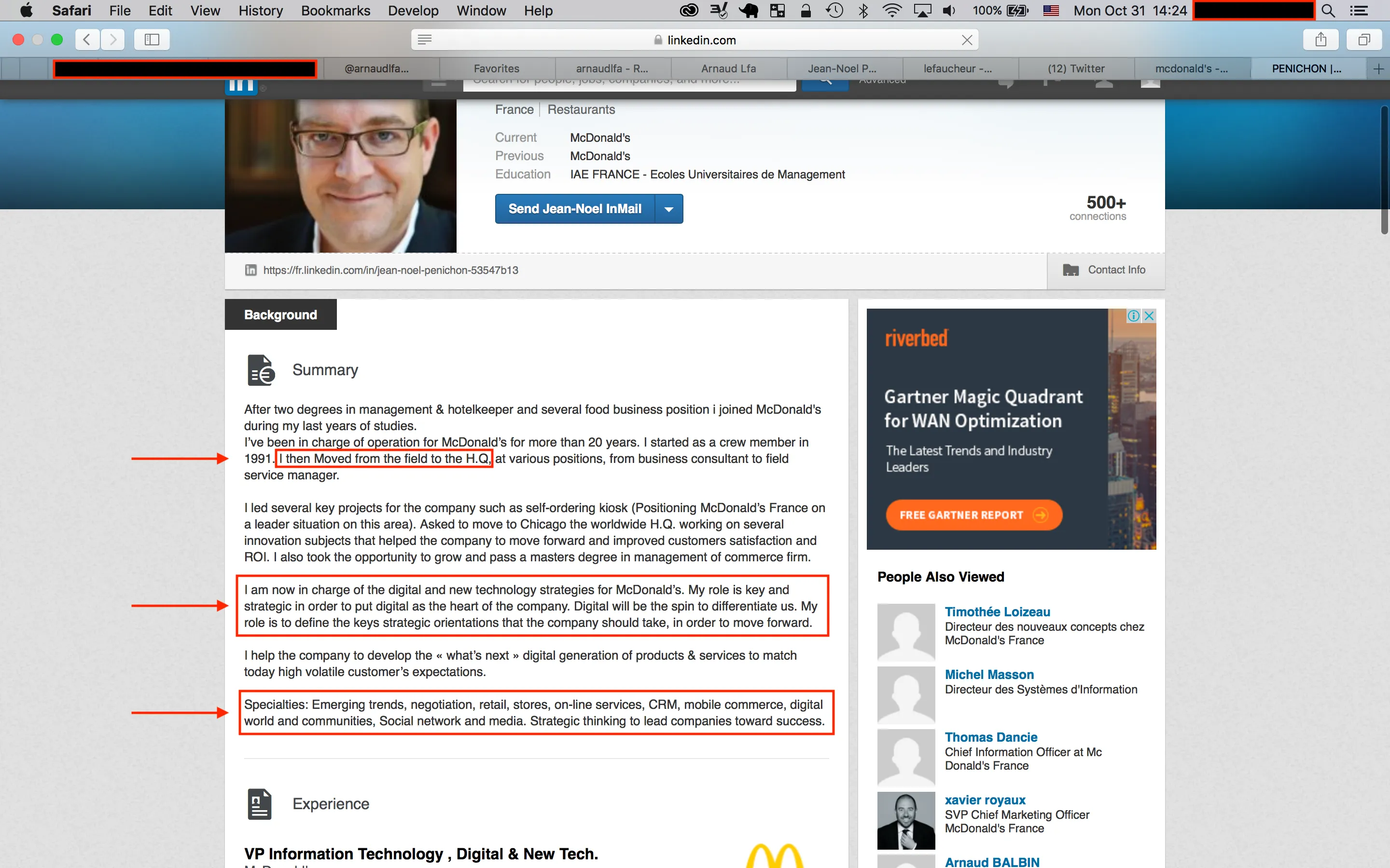 Jean-Noël Penichon LinkedIn profile October 2016