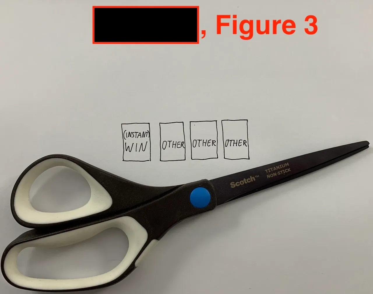 Figure 3 - Cutting out the rectangles with scissors
